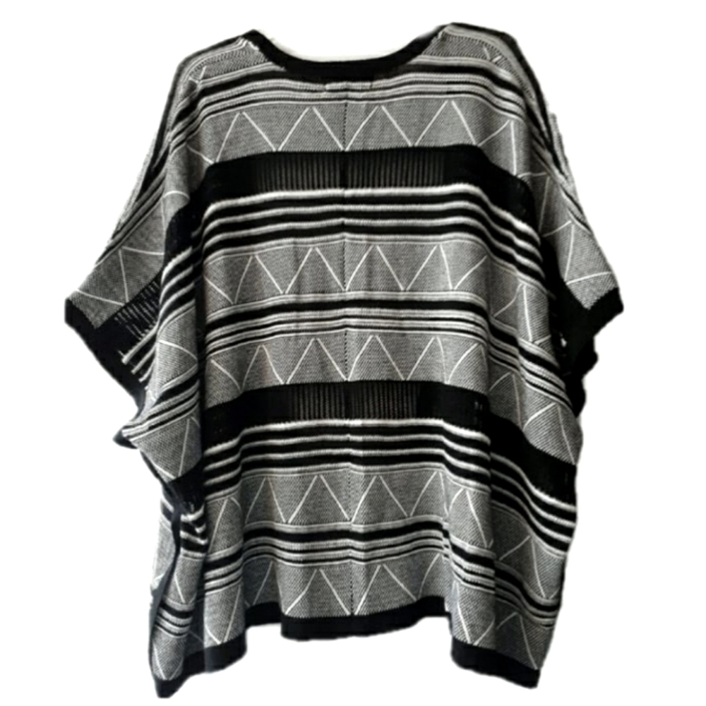 Geometric Ruana Cardigan - Picture 2 of 3